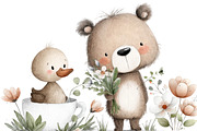 Spring Clipart Floral Watercolor Set, an Illustration by Designworld (Thumbnail 5 of 6)