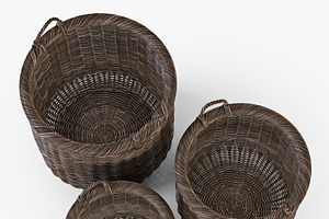 Wicker Basket 07 Walnut Brown Color