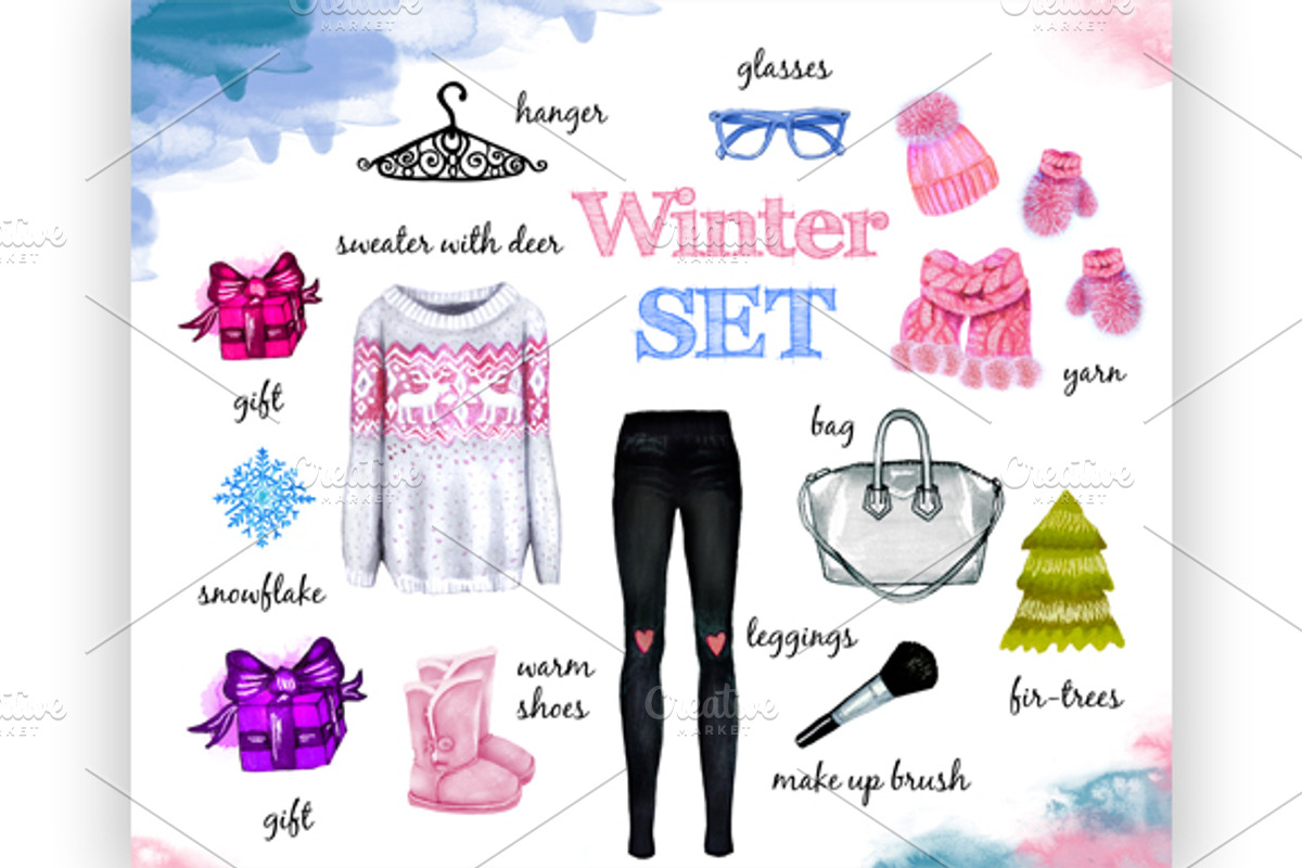 Winter fashion set, an Illustration by A.Lila (Photo 3 of 4)