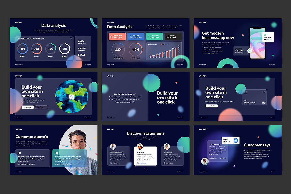 Glassmorphism PowerPoint Presentatio, a Presentation Template by Pixel_Vision_Store (Photo 4 of 5)