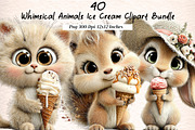 Whimsical Animals Ice Cream Clipart, an Illustration by Digital Artistic99 (Thumbnail 1 of 11)