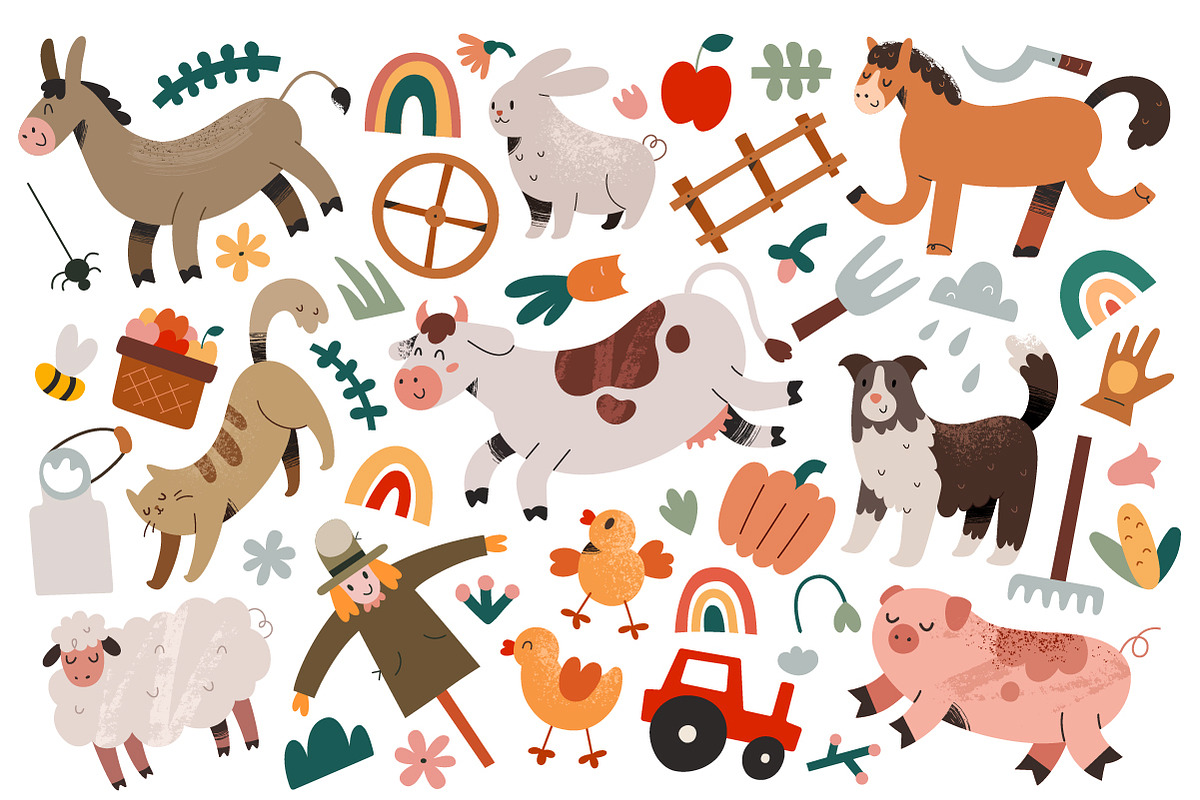 Farm animals cute illustrations, an Animal Illustration by Fave Brush (Photo 2 of 14)