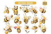 Garden Honey Bee Illustrations, an Illustration by TatiMockup (Thumbnail 2 of 4)