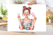 Watercolor Girly Summer Clipart, an Illustration by SVGArt (Thumbnail 3 of 9)