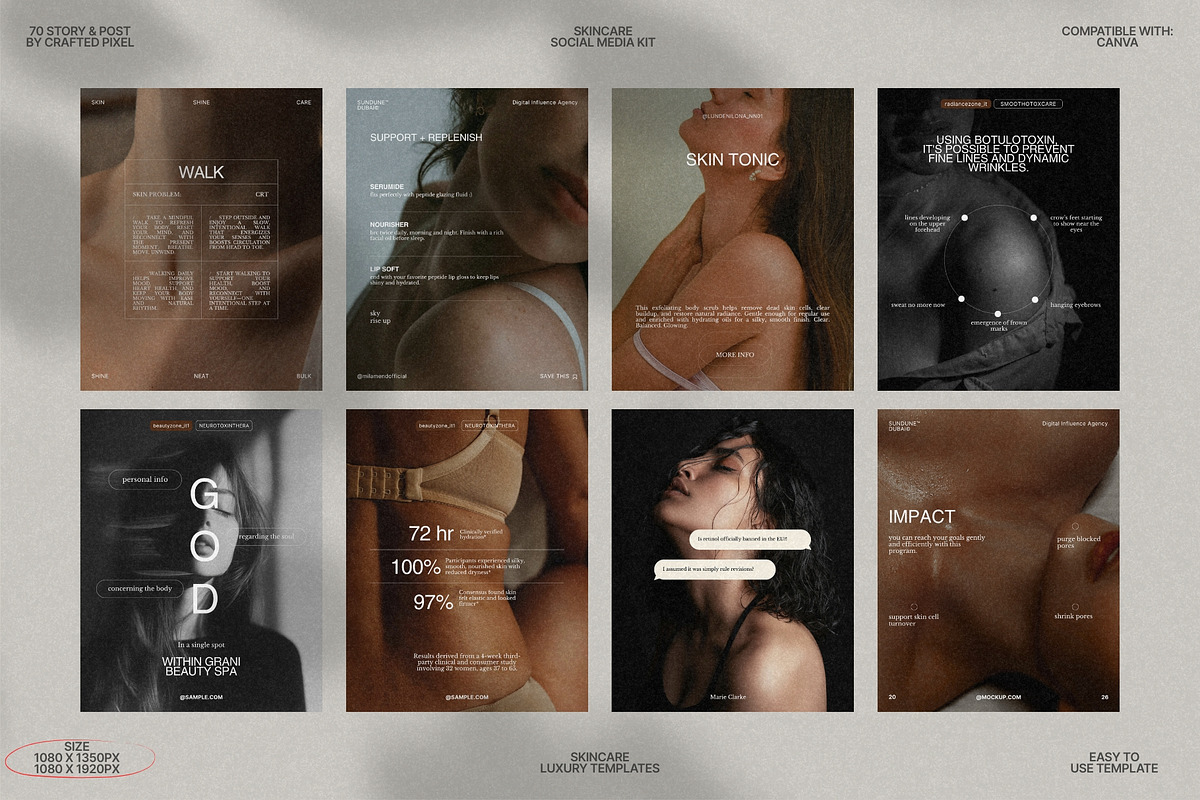 Minimal Skincare Post & Story Set preview 4