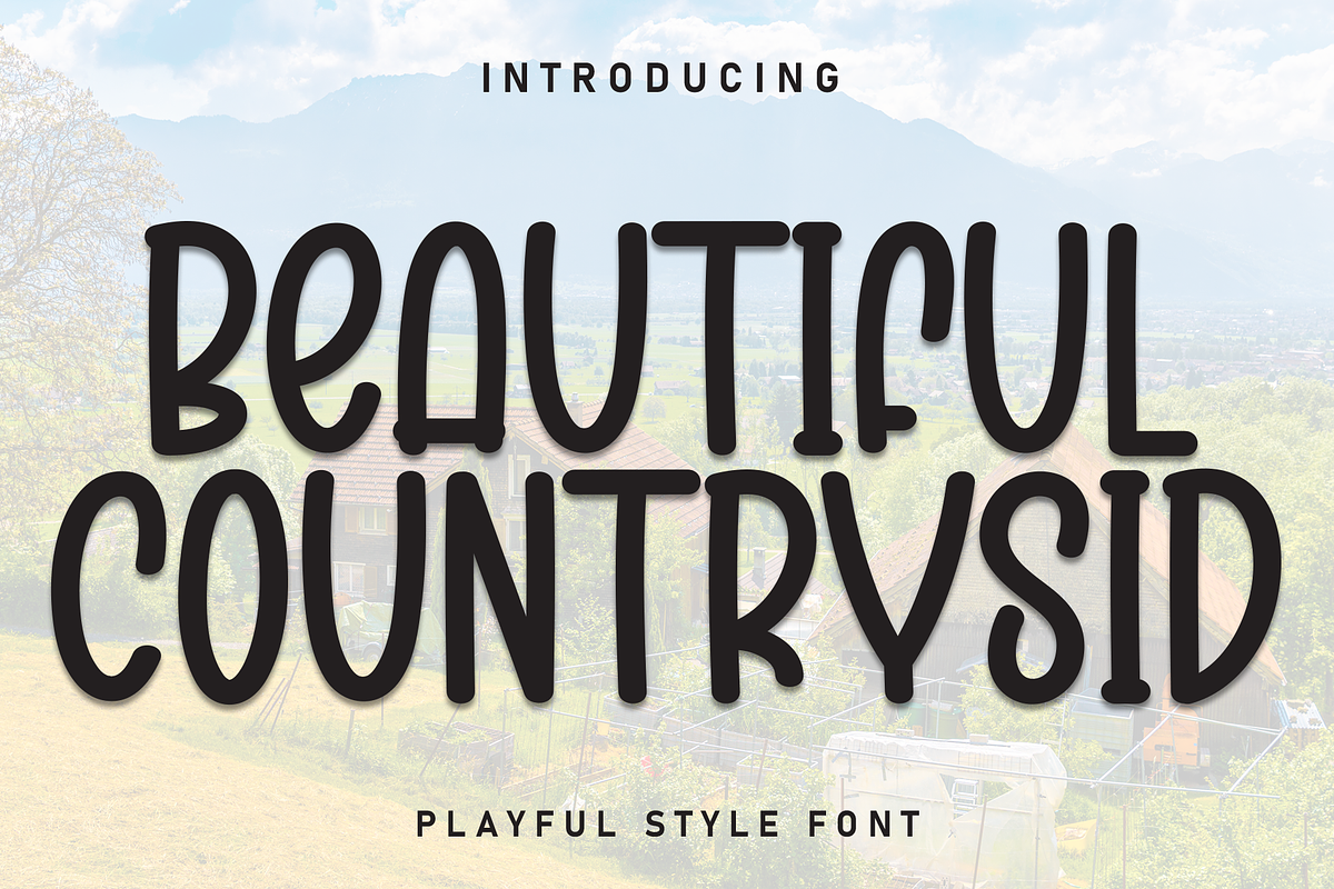 Beautiful Countrysid | Script Font, a Script Font by Scratchones (Photo 1 of 8)