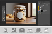 Bakery Sticker On Glass Jar Mock PSD, a Product Mockup by Bruno's Shop (Thumbnail 3 of 4)