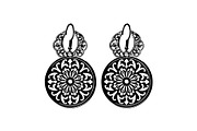 Round Filigree Earrings SVG Set, a Graphic by Creativeshirt (Thumbnail 12 of 13)