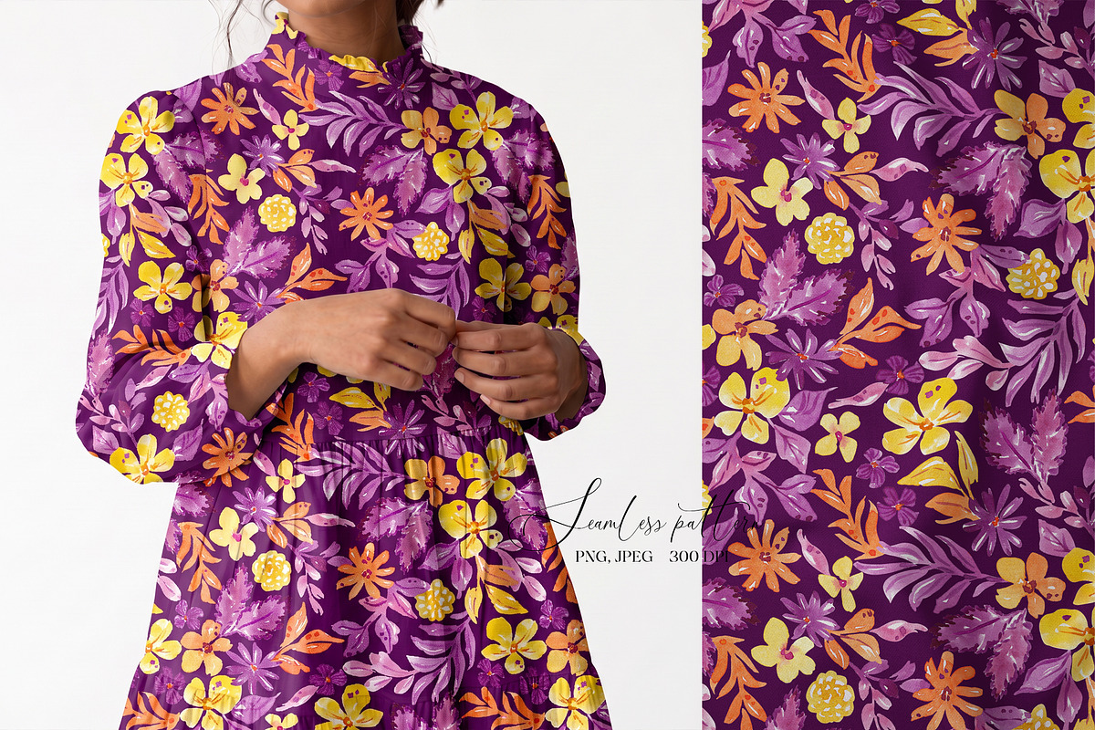 Fantasy Floral Garden Pattern, a Pattern Graphic by SirenaArt (Photo 11 of 12)