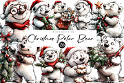 Christmas Polar Bear Clipart, an Illustration by CreationArt (Thumbnail 1 of 5)