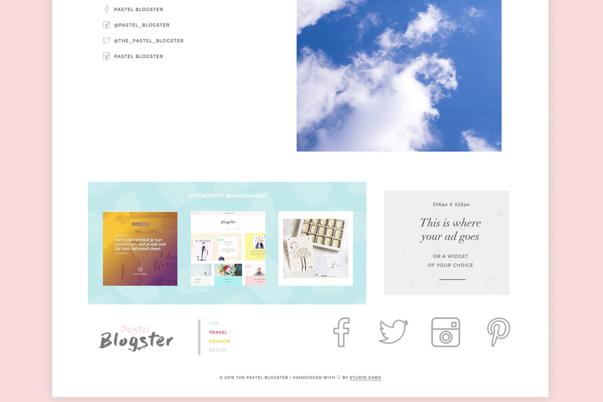 The Pastel Blogster 1.0, a WordPress Template by Studio Caro (Photo 3 of 4)