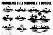 Mountain Tree Silhouette Bundle, a Graphic by hafijul (Thumbnail 1 of 8)