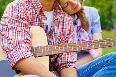 Happy teen couple in park preview 6