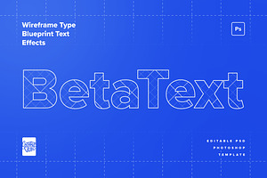 Wireframe Blueprint Text Effects