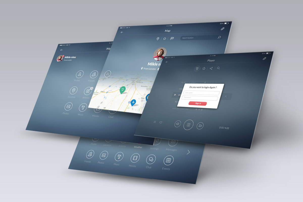Mobile and Tablet UX UI kit, an UI Kit Template by Alireza Farzad (Photo 14 of 15)