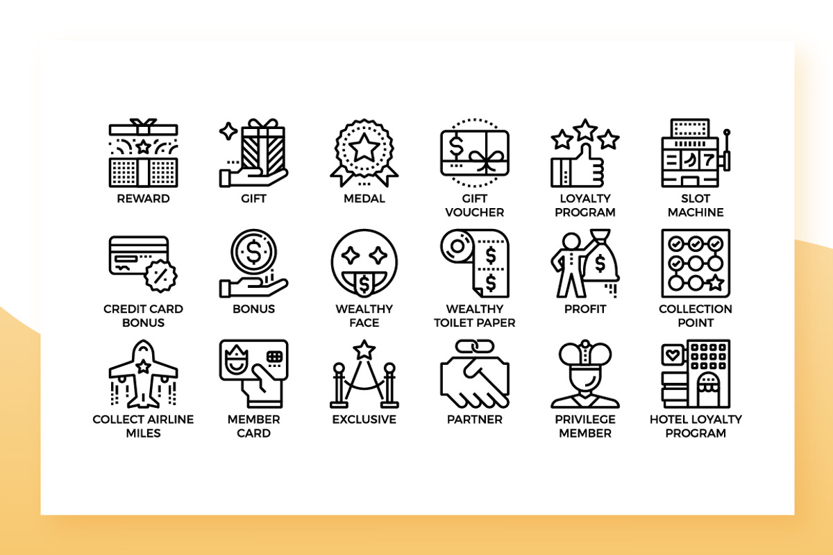 Customer Loyalty Program Icons, an Outline Icon by Becris (Photo 3 of 3)