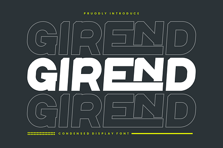 Girend - Condensed Font, a Sans Serif Font by Iqsiart Studio