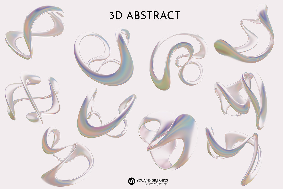 Iridescent 3D Liquid Shapes, a Graphic by Youandigraphics (Photo 10 of 13)