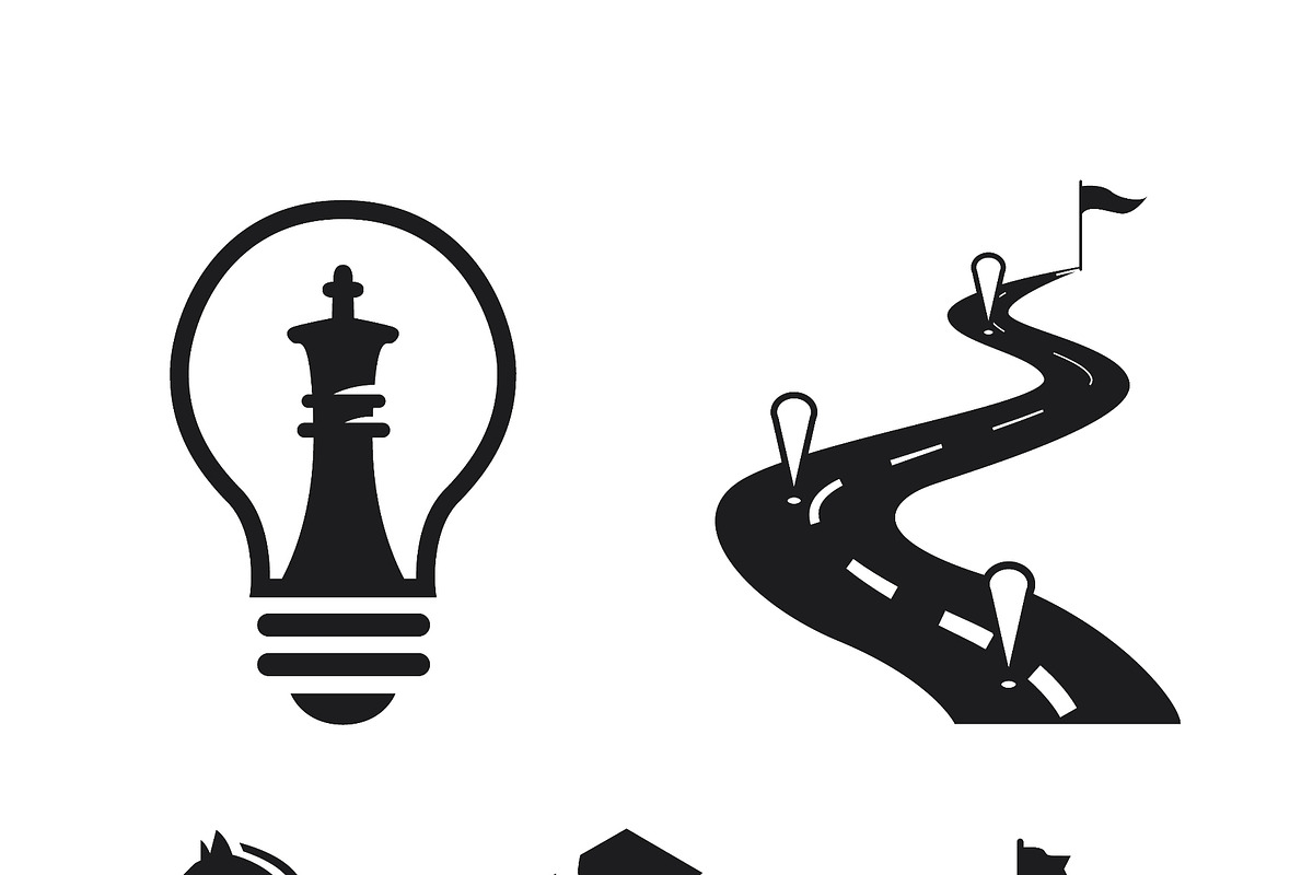 Five business strategy logo designs, a Person Illustration by LogosDen (Photo 3 of 3)