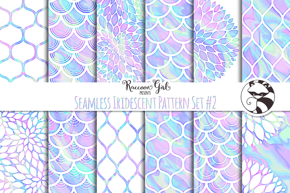 Seamless Iridescent Patterns #2, a Pattern Graphic by RaccoonGirl Design (Photo 1 of 3)