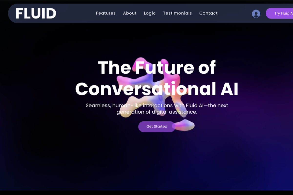 Fluid AI: Dark AI Chatbot, a Wix Template by Webstify (Photo 1 of 4)