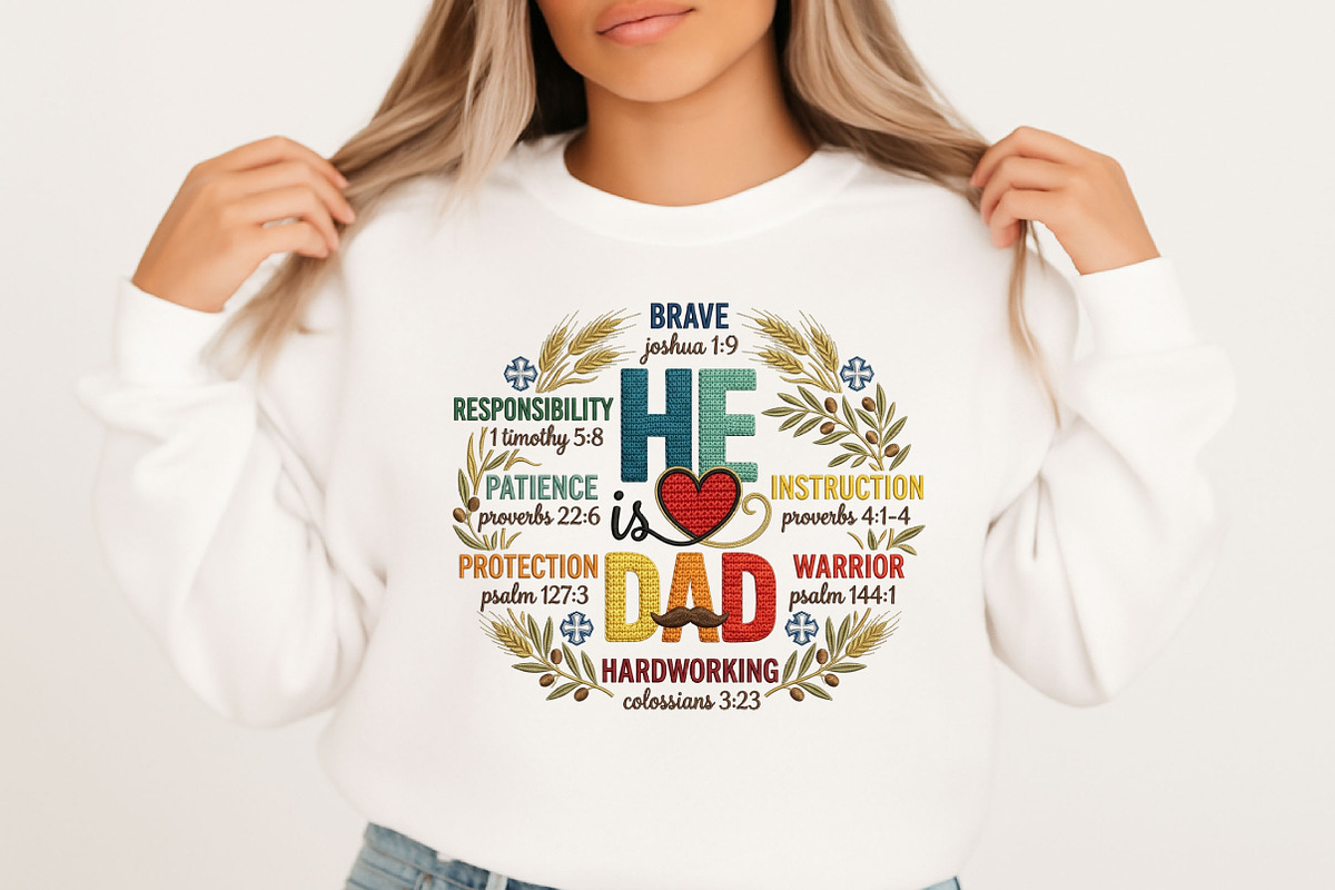 He is Dad PNG, Christian Fathers Day, an Illustration by Designking (Photo 2 of 6)