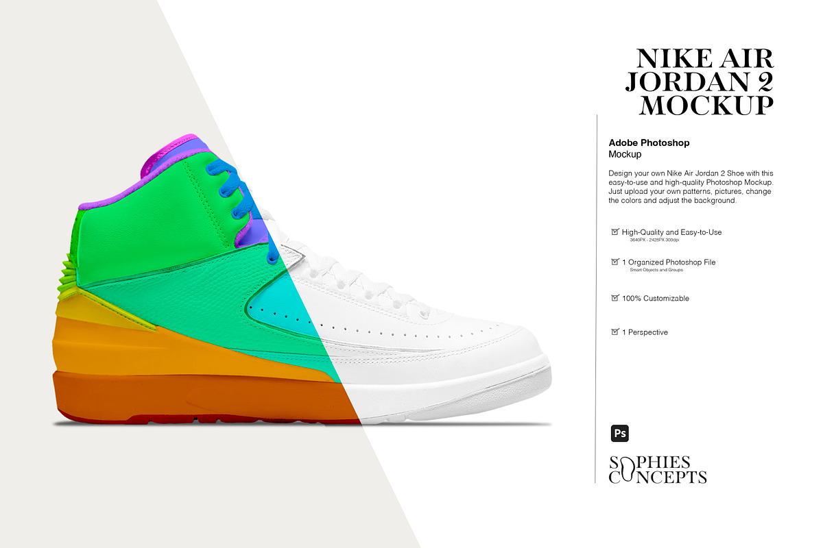 Nike Air Jordan 2 | Photoshop Mockup, a Product Mockup by sophiesconcepts (Photo 1 of 4)