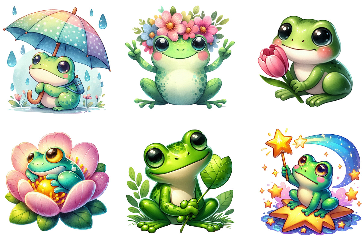 Spring Frog Sublimation Clipart, a Seasonal Illustration by DreamArtGraphic (Photo 3 of 4)