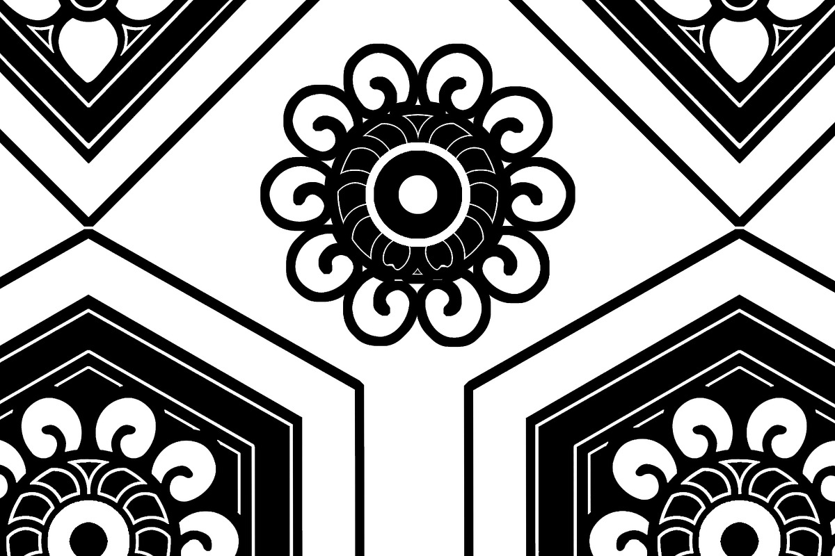 White Mosaic Floral Geometric, a Pattern Graphic by Sharon Schwalbe (Photo 2 of 2)