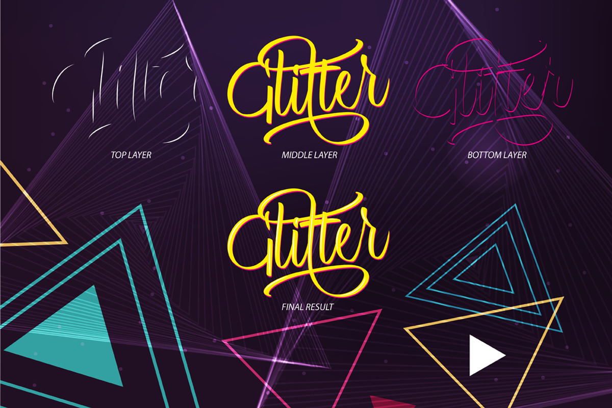 Glitter Script Font preview 3
