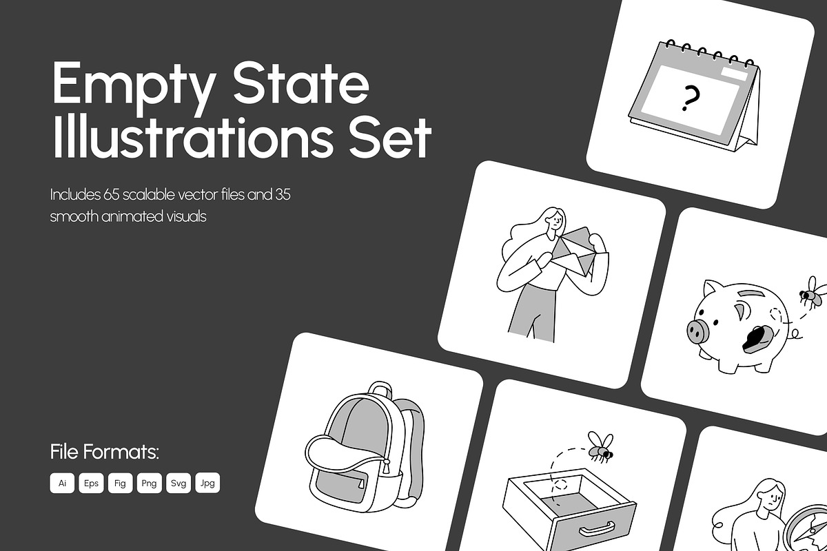 100 Empty State Illustration Bundle, an Empty State Illustration by Prosymbols (Photo 1 of 12)
