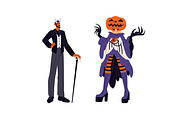 Halloween people set, banner, poster, a Person Illustration by PaperTrident (Thumbnail 5 of 14)