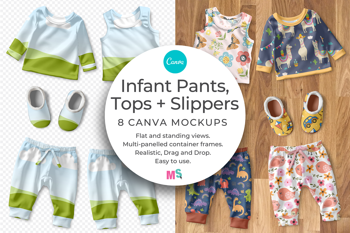 Infant Pants Top Canva Smart Mockup, an Apparel Mockup by Mockup Scene (Photo 1 of 13)