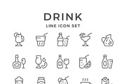 Set line icons of drink, an Outline Icon by motorama (Thumbnail 1 of 2)