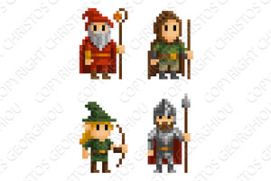 Adventurer Classes Fantasy Pixel Art, a Person Illustration by Christos Georghiou