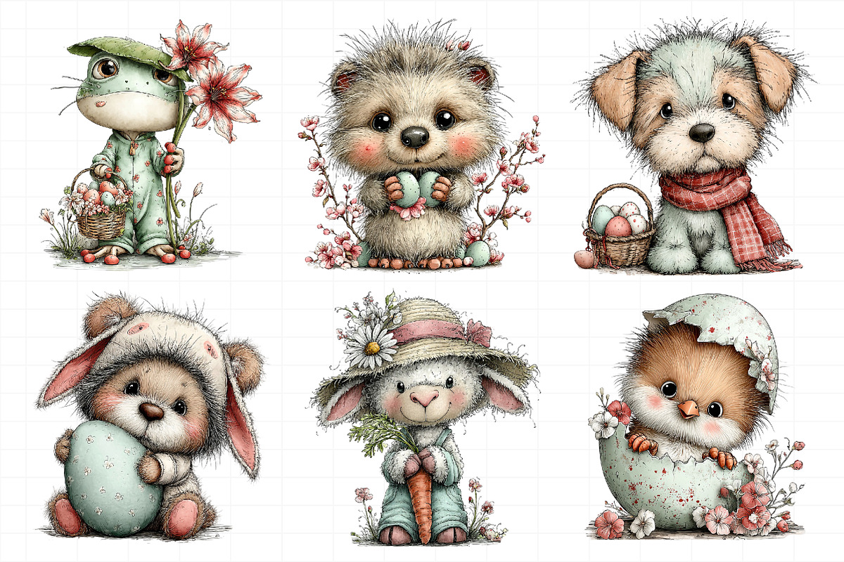 Whimsical Easter Animals Clipart PNG, an Illustration by Daily.Designs (Photo 8 of 8)