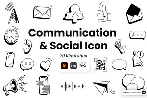 Communication & Social Icon, an Object Graphic by SLAB! Design