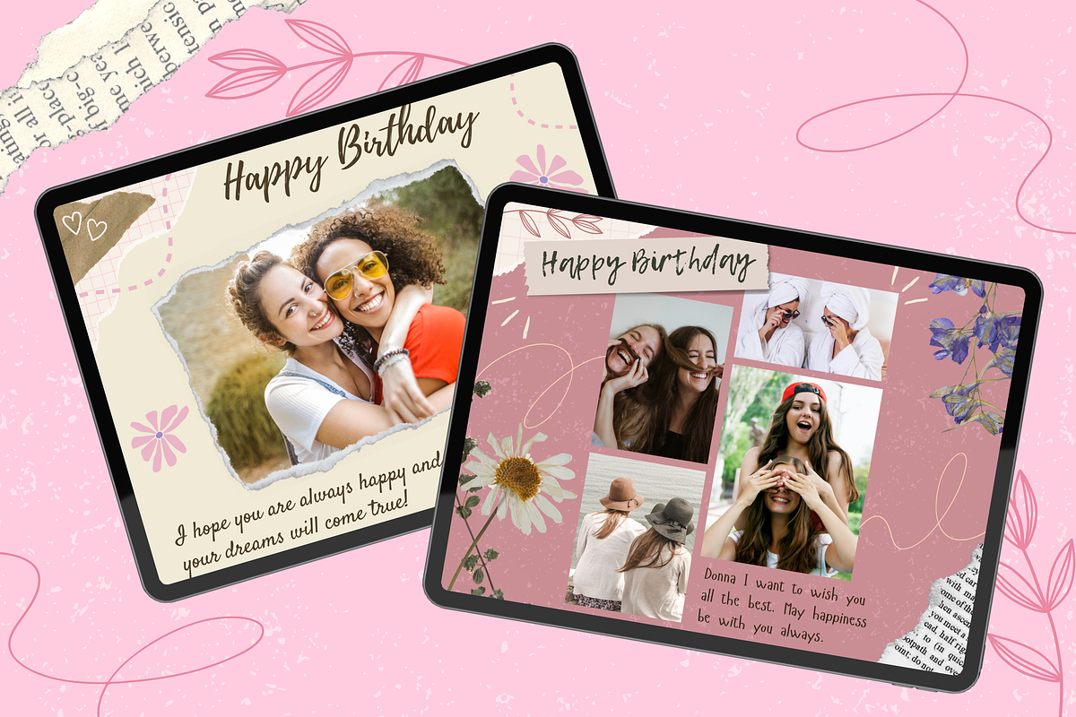 5 Happy Birthday Scrapbook Templates, a Templates & Theme by TemplateCastleStore (Photo 4 of 9)