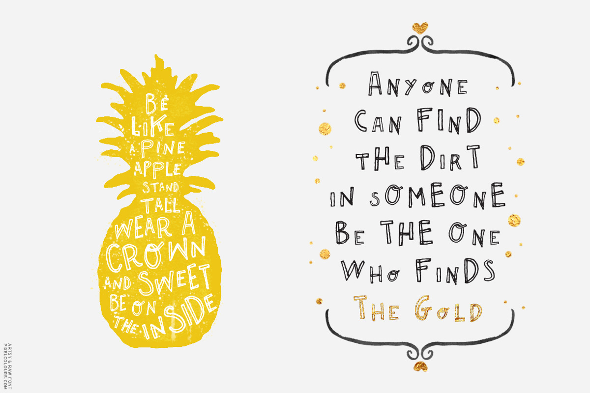 Outline Font - Artsy and Raw, a Handwritten Font by pixelcolours (Photo 8 of 11)