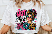 Hot Mess Mom Leopard Messy Bun Shirt, a Seasonal Illustration by Canvas Craft (Thumbnail 3 of 6)