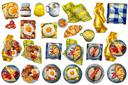 English Breakfast Food Watercolor, a Food Illustration by Fresh art by Larysa (Thumbnail 2 of 4)