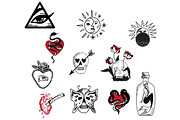 Wicked Girl Tattoo Elements/Patterns, an Illustration by Kroll_Creative (Thumbnail 3 of 6)