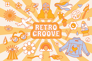 Retro Groove Clipart Patterns