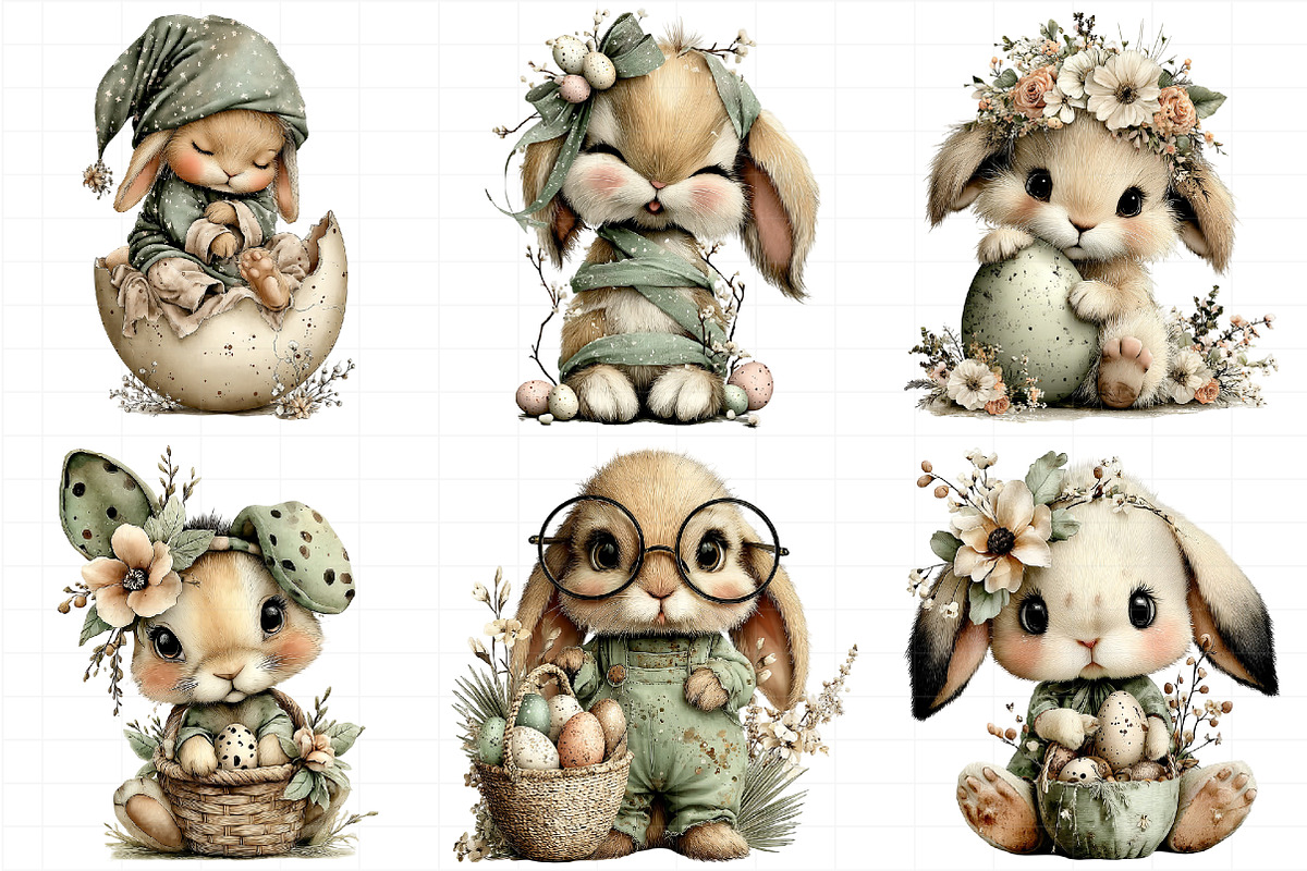 Whimsical Easter Bunny Clipart, an Illustration by Daily.Designs (Photo 4 of 8)