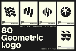 Geometric Logo Pack, a Solid Icon by Tekuni