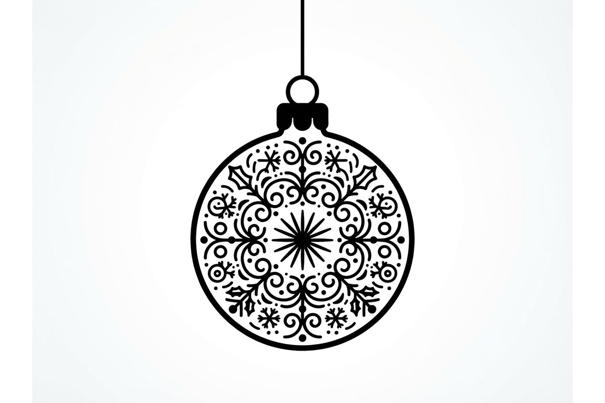 Festive Filigree Bauble Silhouette, an Object Graphic by Creativeshirt (Photo 2 of 5)