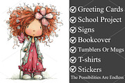 Whimsical Girl with Butterfly PNG, a Seasonal Illustration by Canvas Craft (Thumbnail 3 of 7)