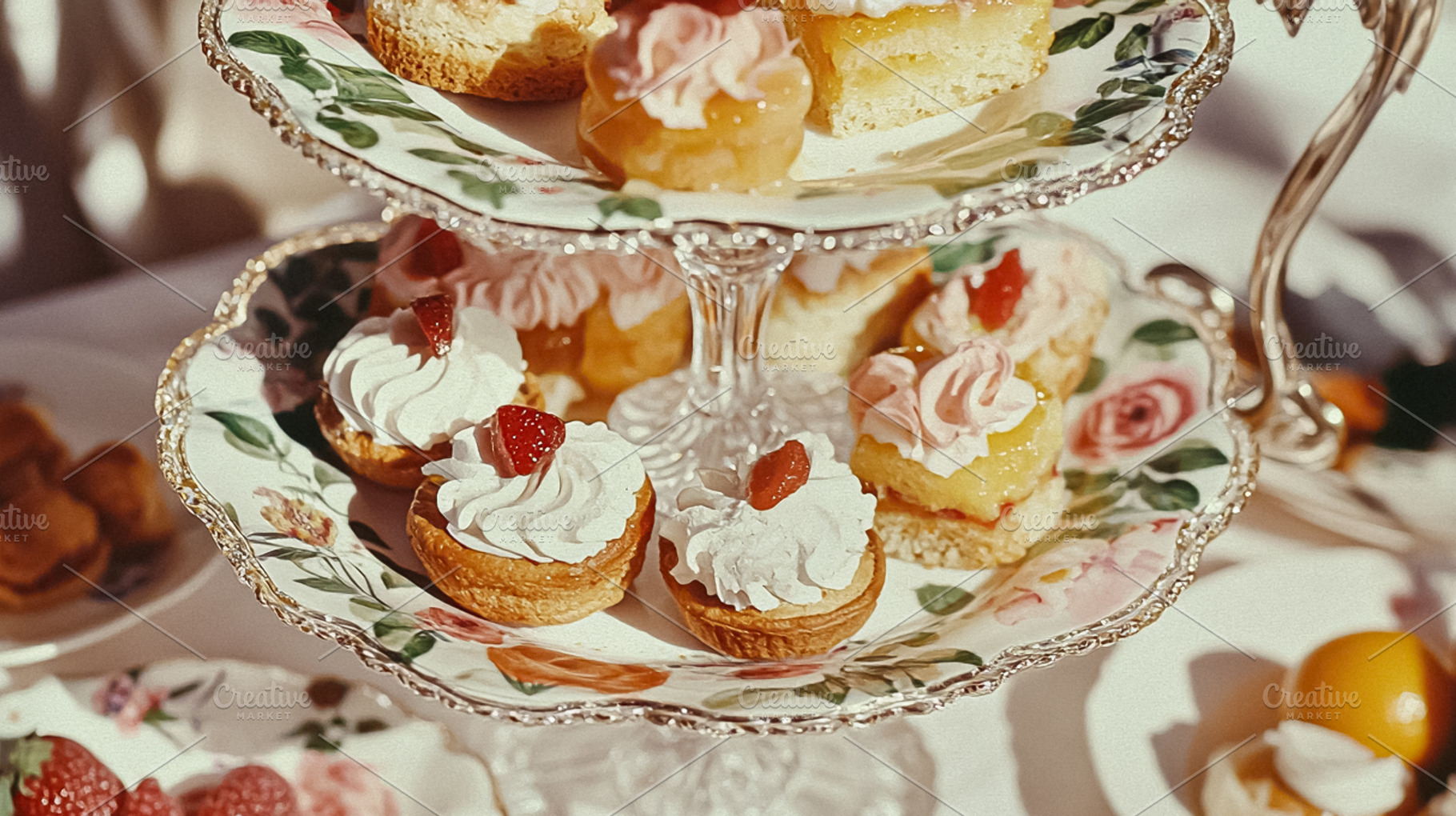 Traditional English afternoon tea at the manor, teatime scenes w, a Food & Drink Photo by Studio ANNA