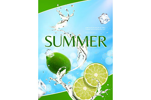 Juicy Lime Summer Poster Template, a Social Media Template by TotallypicRF