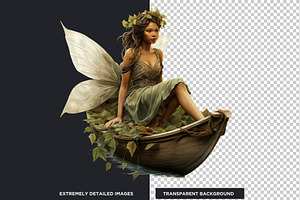 Boho Forest Fairy Clipart PNG